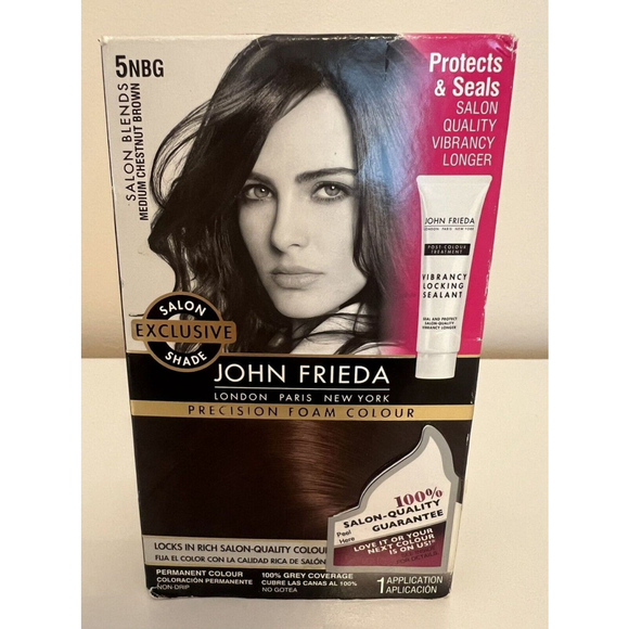 John Frieda Precision Foam Colour Hair Color Dye 5NBG Medium Chestnut Brown NEW - Picture 1 of 9